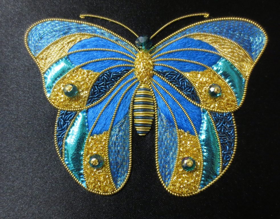 Lovely Winter Blue Butterfly Embroidery Lovely Winter Blue Butterfly Embroidery