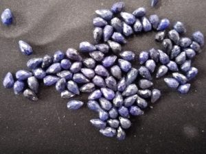 Sapphire Faceted Teardrop Beads